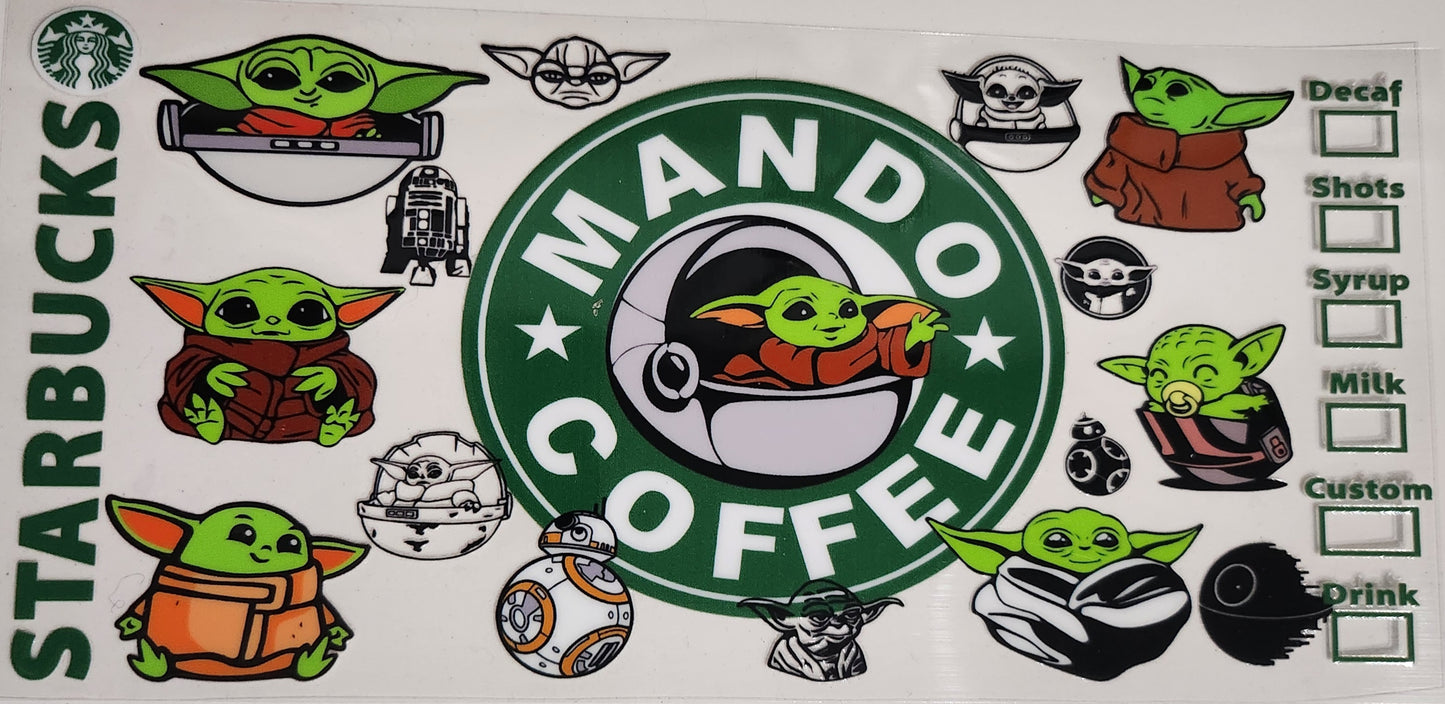 Yoda - 16 oz UV DTF Wraps