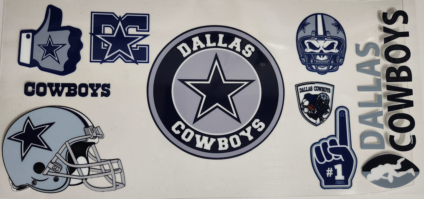 Dallas Cowboys - 16 oz UV DTF Wraps