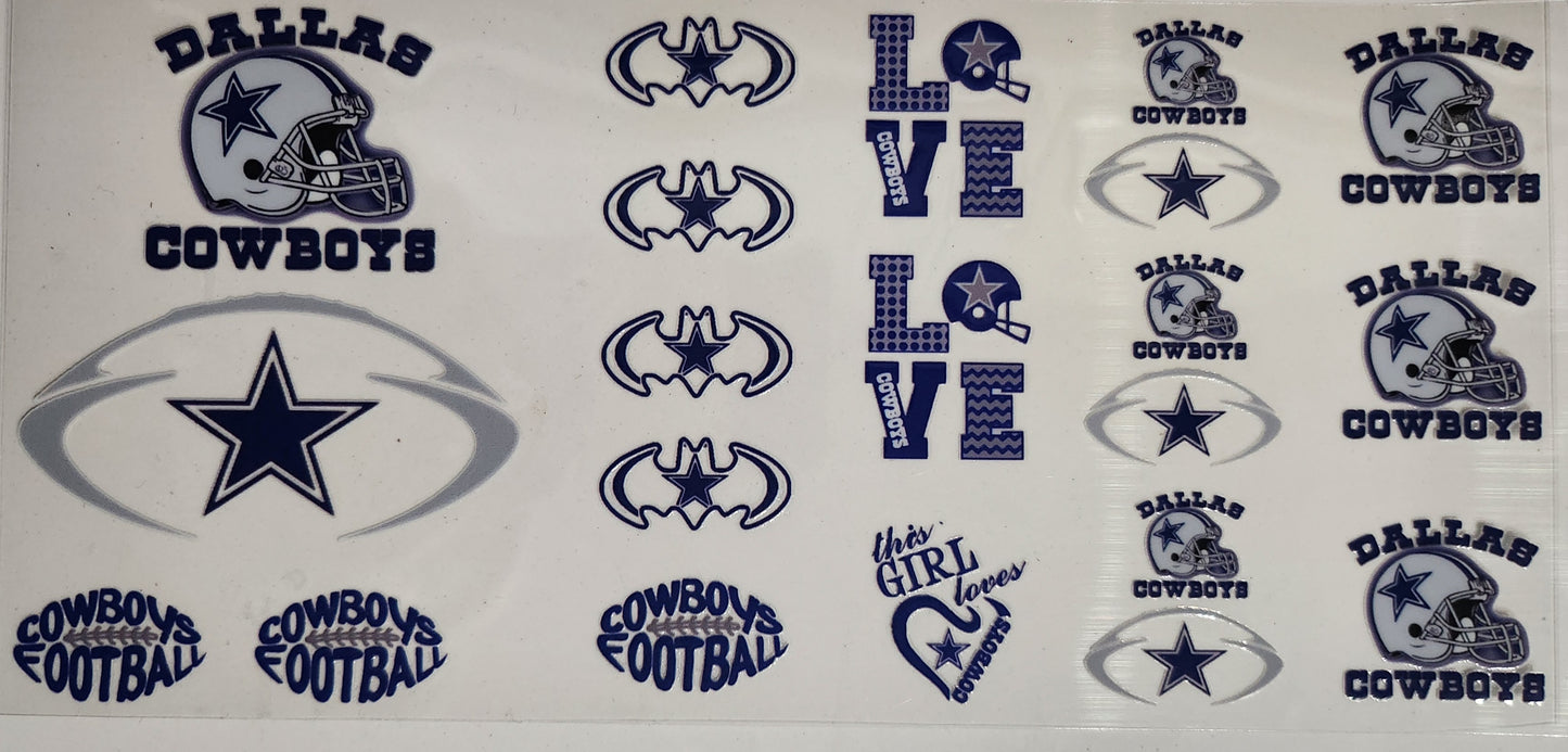 Dallas Cowboys - 16 oz UV DTF Wraps