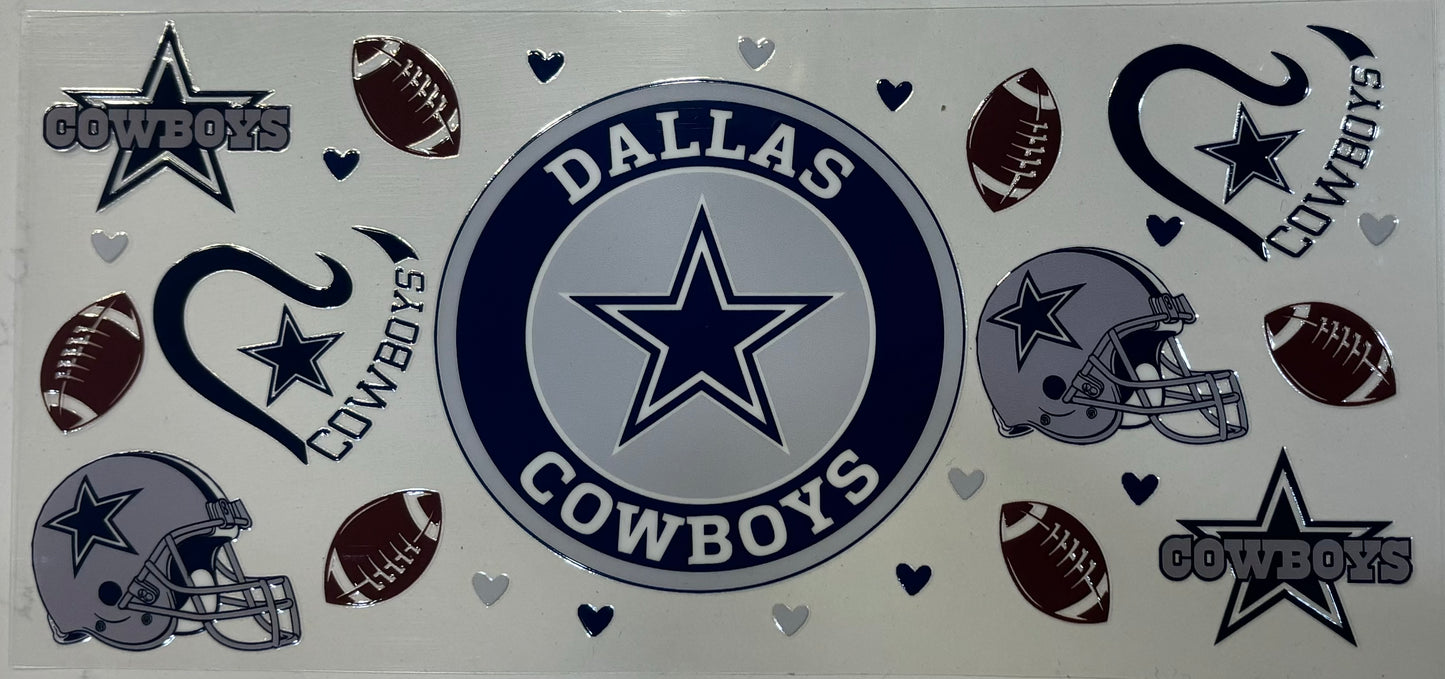 Dallas Cowboys - 16 oz UV DTF Wraps.