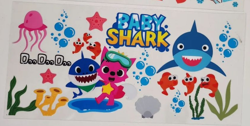Baby Shark- 16 oz UV DTF Wraps
