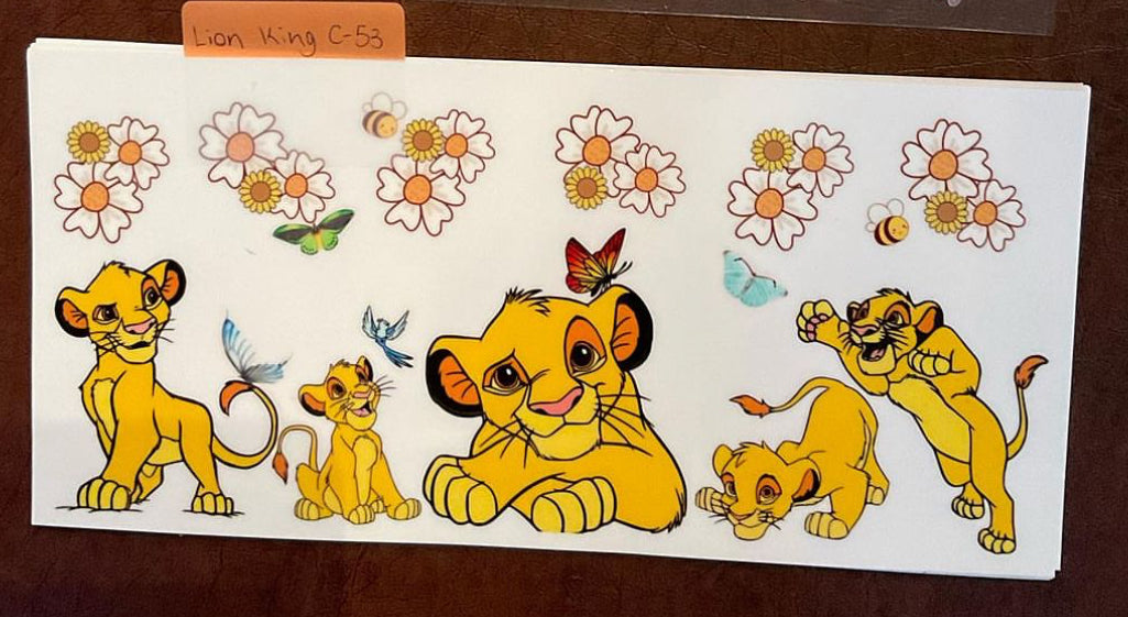 Lion King - 16 oz UV DTF Wraps