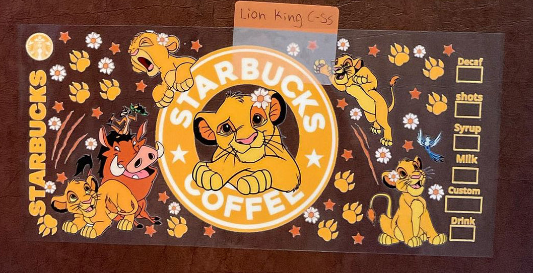 Lion King - 16 oz UV DTF Wraps