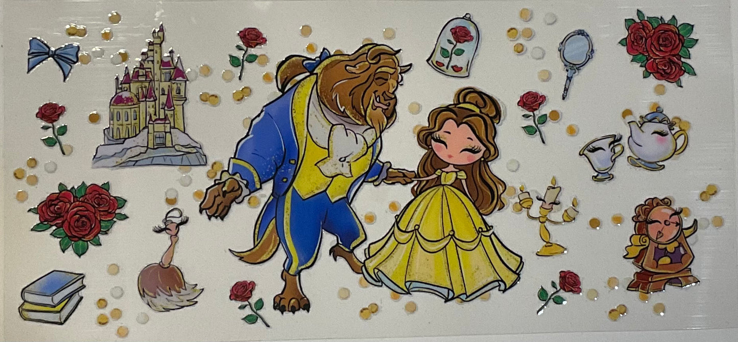 Beauty and the beast - 16 oz UV DTF Wraps.