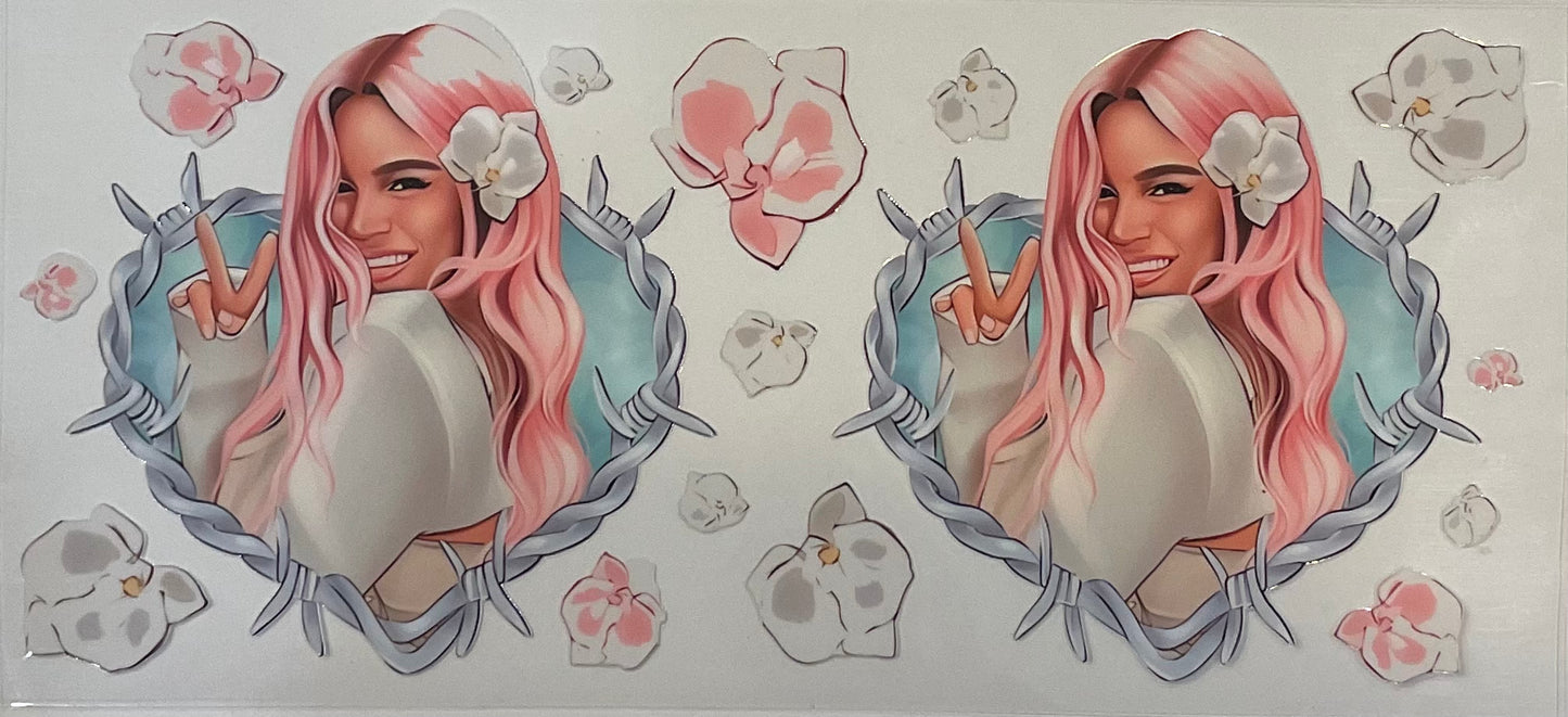 Karol G - 16 oz UV DTF Wraps.