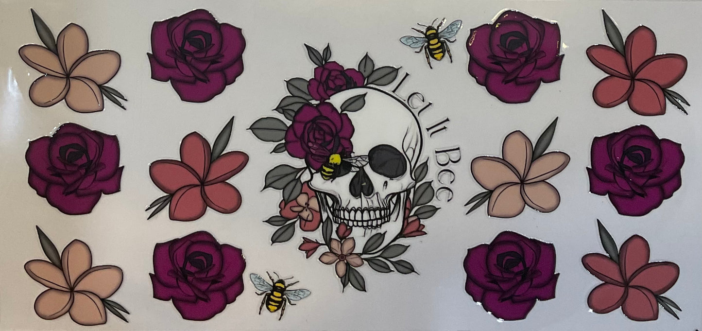 Skull - 16 oz UV DTF Wraps.