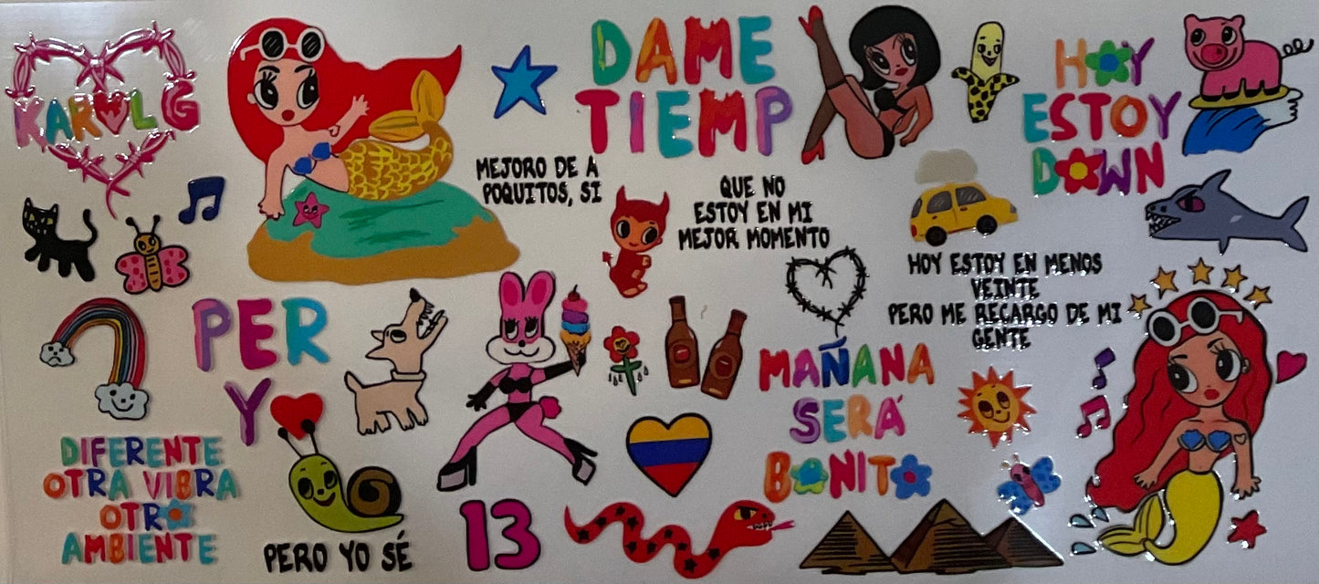 Karol G - 16 oz UV DTF Wraps.