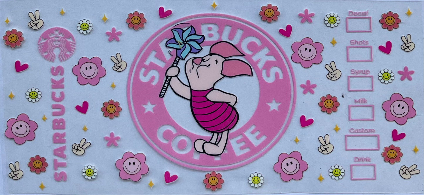 Piglet - 16 oz UV DTF Wraps.