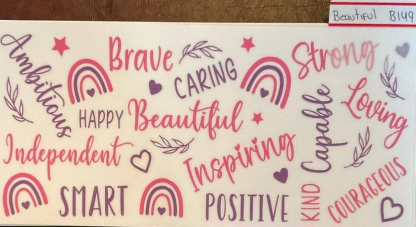 Beautiful - 16 oz UV DTF Wraps