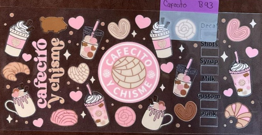 Cafecito - 16 oz UV DTF Wraps