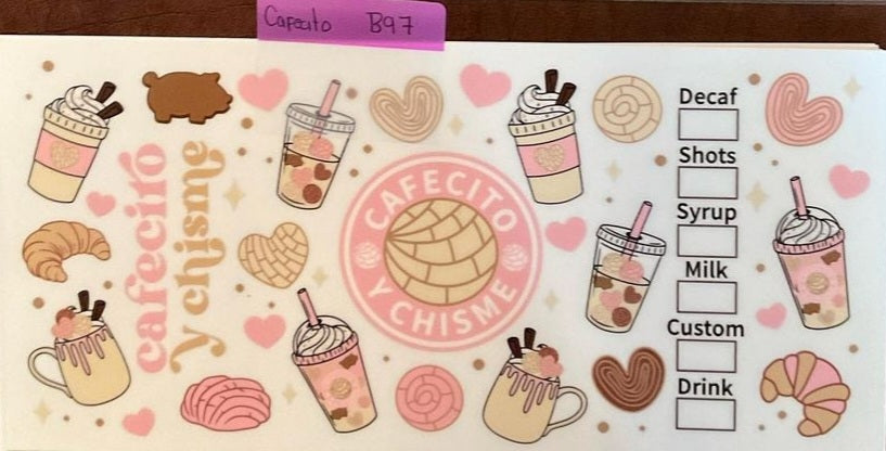 Cafecito - 16 oz UV DTF Wraps