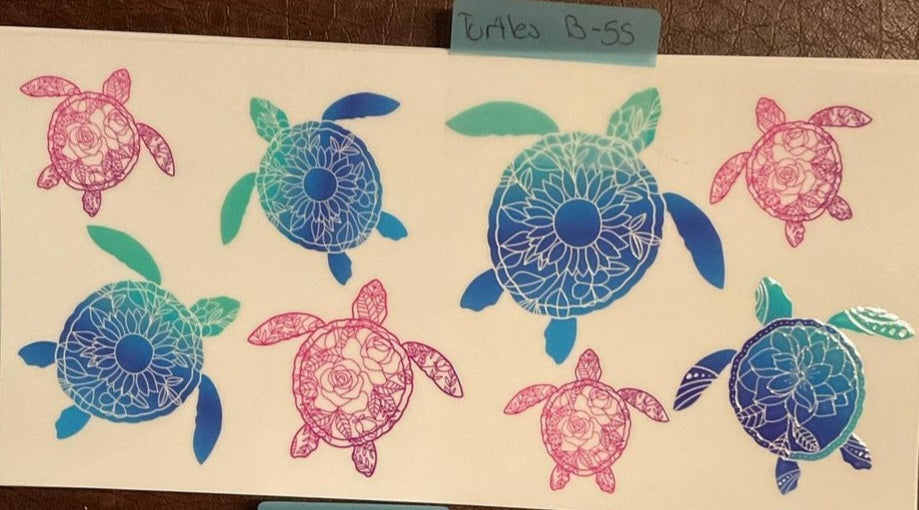 Turtles - 16 oz UV DTF Wraps