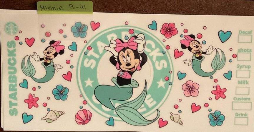 Minnie Mouse - 16 oz UV DTF Wraps