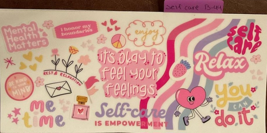 Self Care - 16 oz UV DTF Wraps