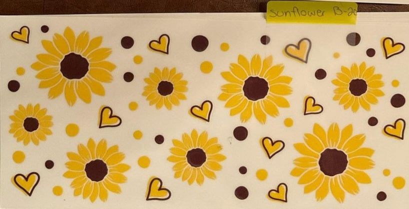 Sunflowers - 16 oz UV DTF Wraps