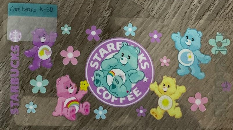 Care bears - 16 oz UV DTF Wraps