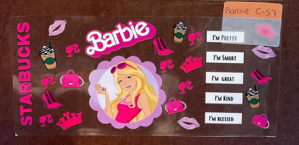 Barbie - 16 oz UV DTF Wraps