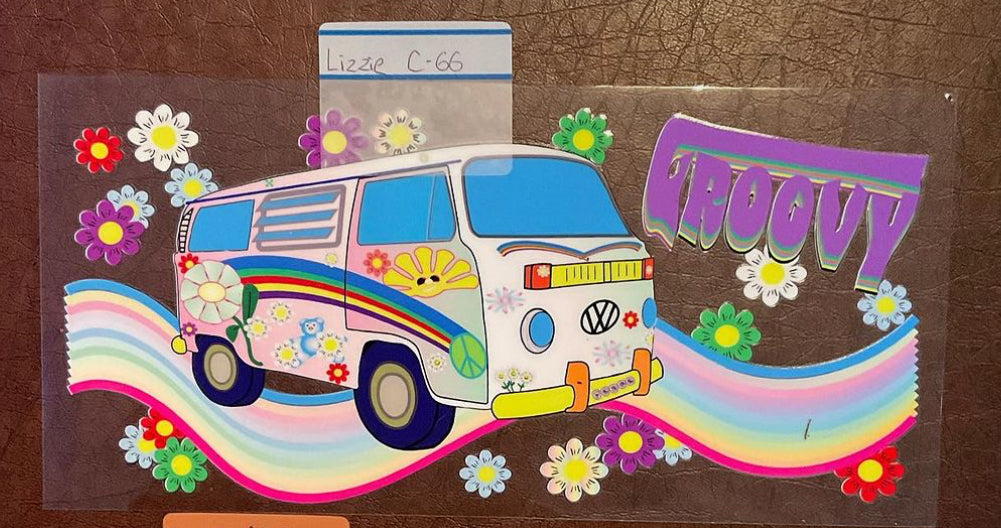 Groovy van - 16 oz UV DTF Wraps