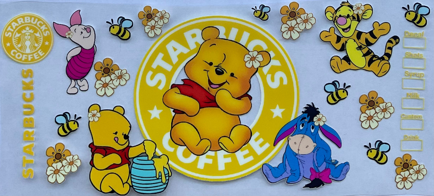 Winnie The Pooh - 16 oz UV DTF Wraps