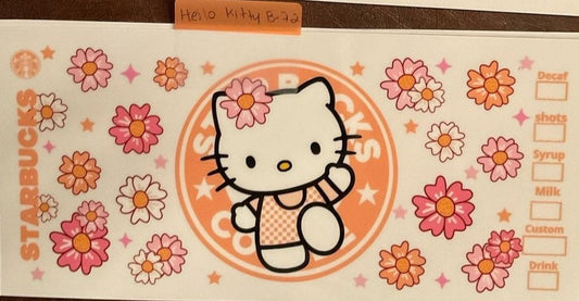 Hello kitty - 16 oz UV DTF Wraps
