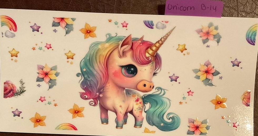 Unicorn - 16 oz UV DTF Wraps
