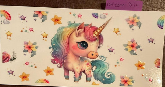 Unicorn - 16 oz UV DTF Wraps