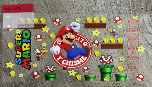 Mario - 16 oz UV DTF Wraps