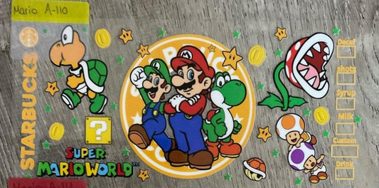 Mario - 16 oz UV DTF Wraps